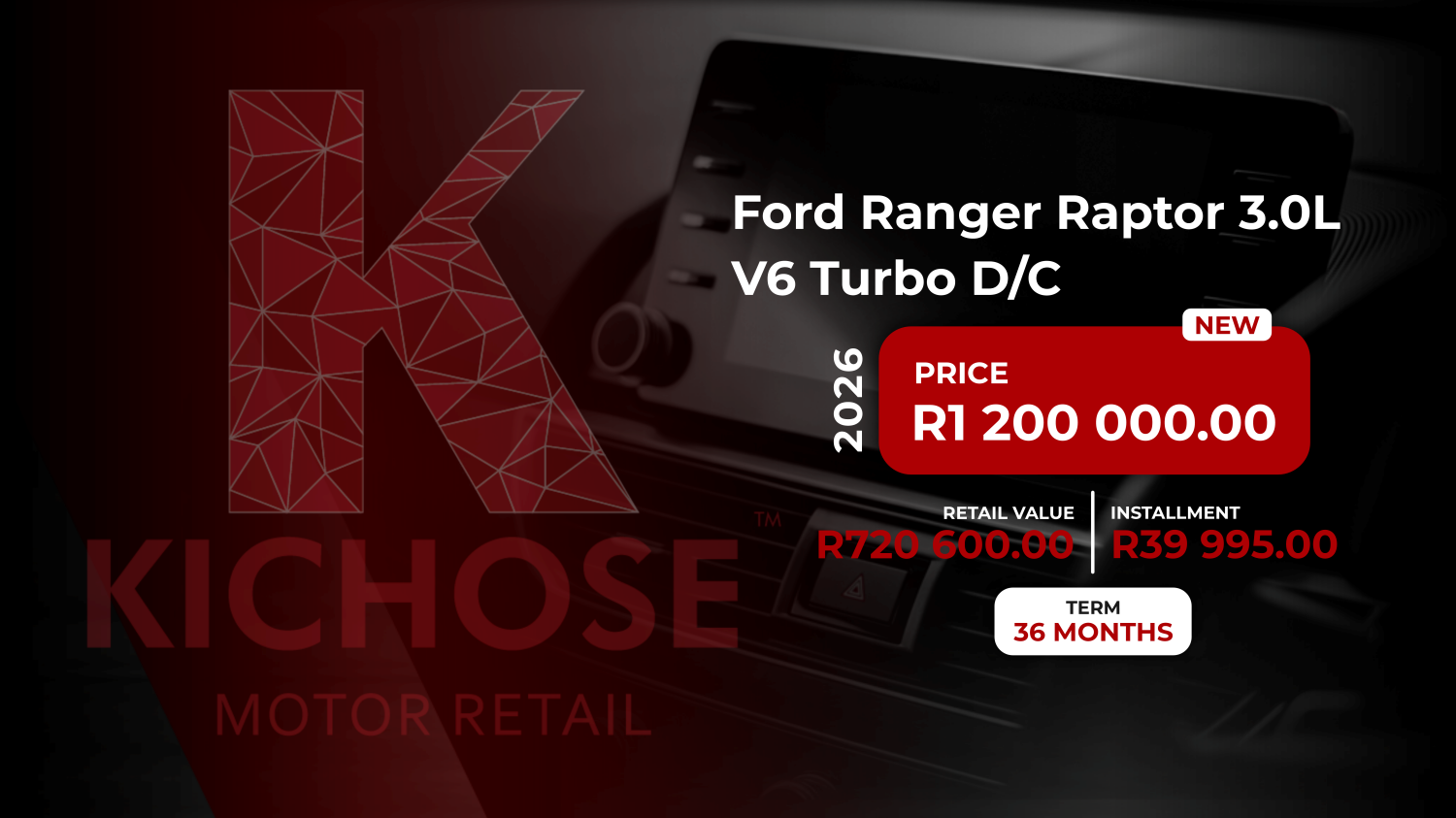 
								Ford Ranger Raptor 3.0L V6 Turbo D/C full									